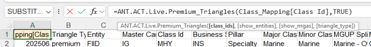 Triangle formula with the show_entities parameter enabled